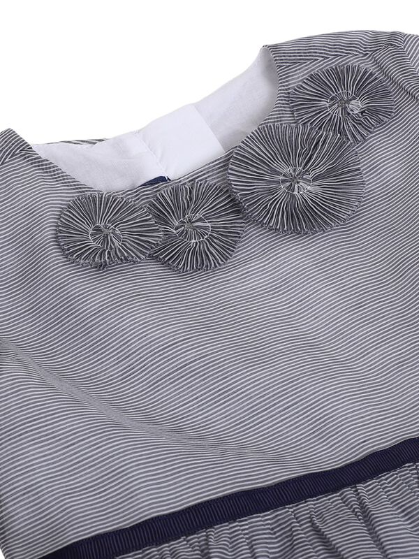 Girls Grey Short Sleeve Woven Dress image number 2